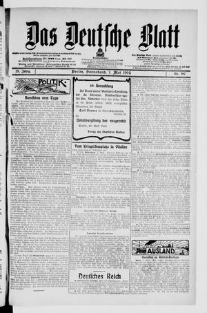 Das deutsche Blatt vom 07.05.1904