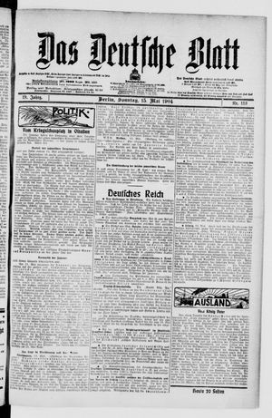 Das deutsche Blatt vom 15.05.1904