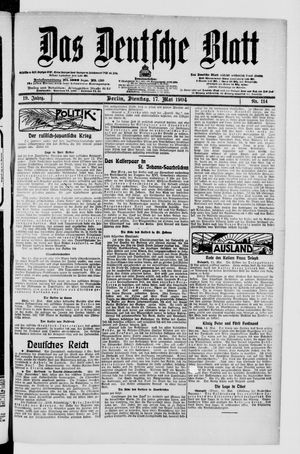 Das deutsche Blatt vom 17.05.1904