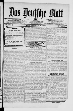 Das deutsche Blatt vom 22.05.1904