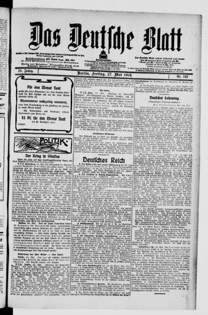 Das deutsche Blatt vom 27.05.1904