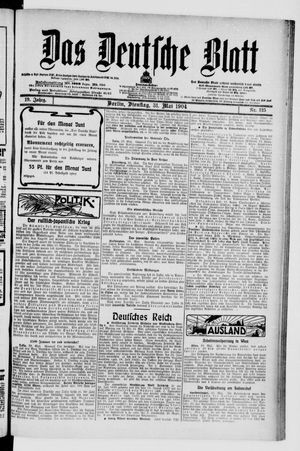 Das deutsche Blatt vom 31.05.1904