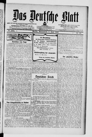 Das deutsche Blatt vom 04.06.1904