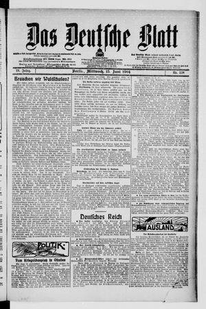 Das deutsche Blatt vom 15.06.1904