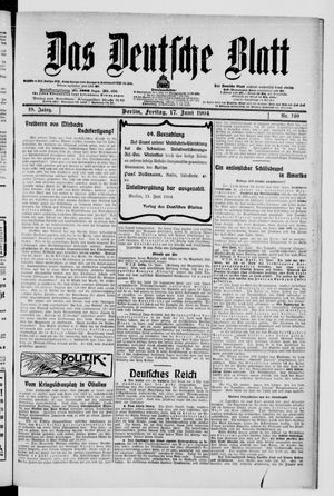 Das deutsche Blatt vom 17.06.1904