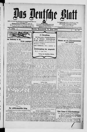 Das deutsche Blatt vom 18.06.1904