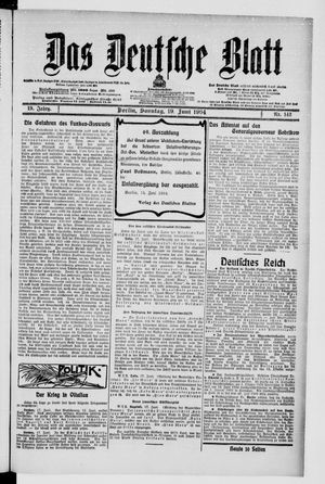 Das deutsche Blatt vom 19.06.1904