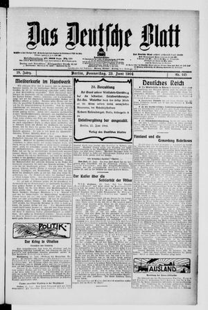 Das deutsche Blatt vom 23.06.1904