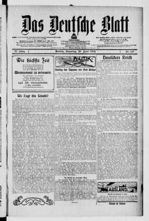 Das deutsche Blatt vom 26.06.1904