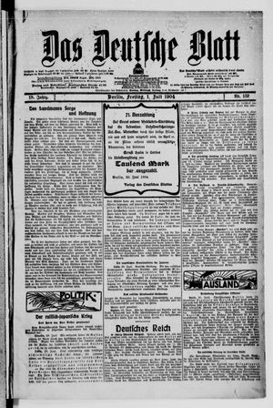 Das deutsche Blatt vom 01.07.1904