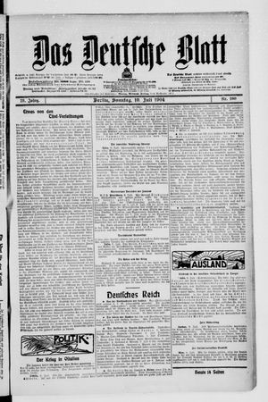 Das deutsche Blatt vom 10.07.1904