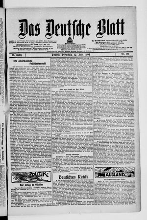 Das deutsche Blatt vom 12.07.1904