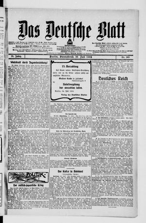 Das deutsche Blatt vom 16.07.1904