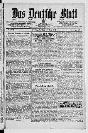 Das deutsche Blatt vom 19.07.1904