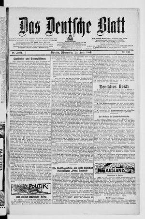 Das deutsche Blatt vom 20.07.1904