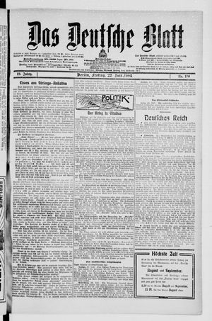 Das deutsche Blatt vom 22.07.1904