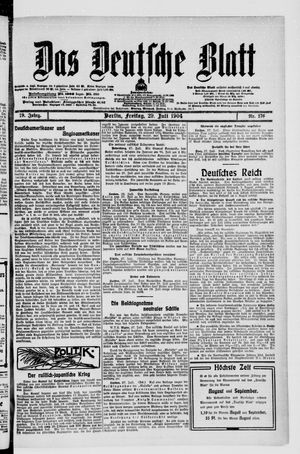 Das deutsche Blatt vom 29.07.1904