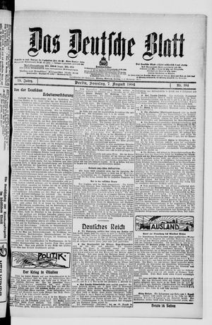 Das deutsche Blatt vom 07.08.1904