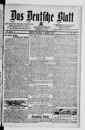 Das deutsche Blatt vom 09.08.1904
