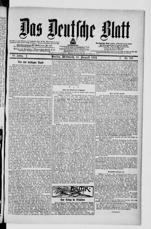 Das deutsche Blatt vom 10.08.1904