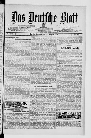 Das deutsche Blatt vom 13.08.1904