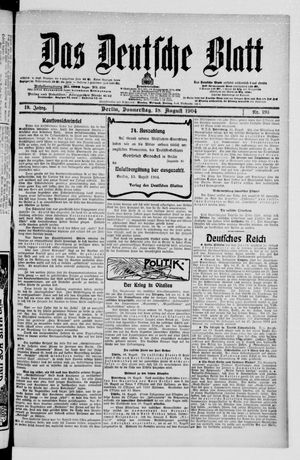 Das deutsche Blatt vom 18.08.1904