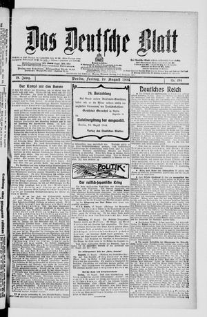 Das deutsche Blatt vom 19.08.1904
