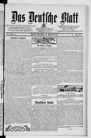 Das deutsche Blatt on Aug 23, 1904
