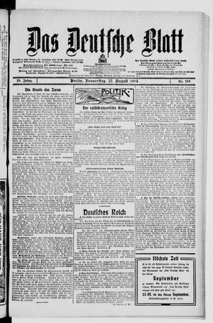 Das deutsche Blatt vom 25.08.1904