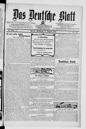 Das deutsche Blatt vom 31.08.1904