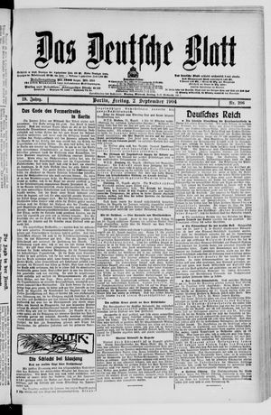 Das deutsche Blatt vom 02.09.1904