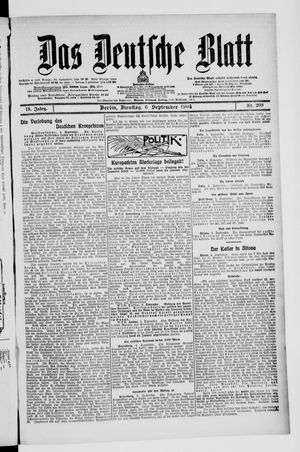 Das deutsche Blatt vom 06.09.1904