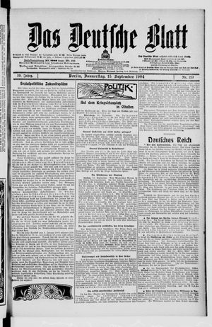 Das deutsche Blatt vom 15.09.1904