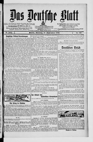 Das deutsche Blatt vom 18.09.1904