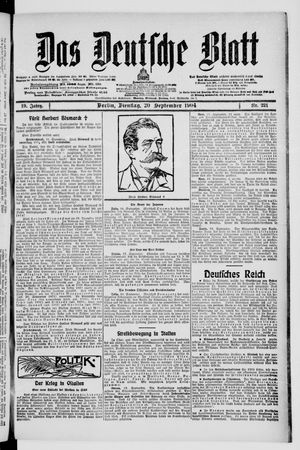 Das deutsche Blatt vom 20.09.1904