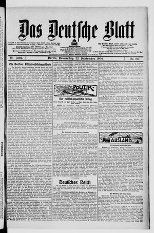 Das deutsche Blatt on Sep 22, 1904