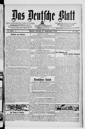 Das deutsche Blatt vom 23.09.1904