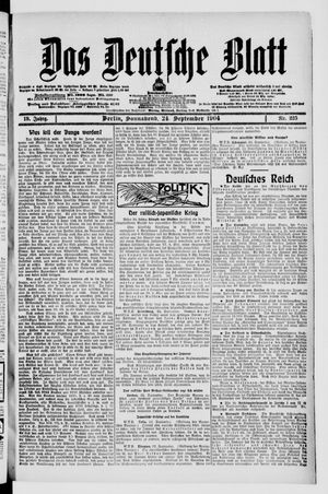 Das deutsche Blatt vom 24.09.1904