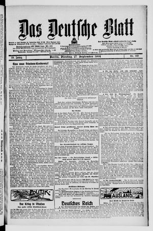 Das deutsche Blatt on Sep 27, 1904