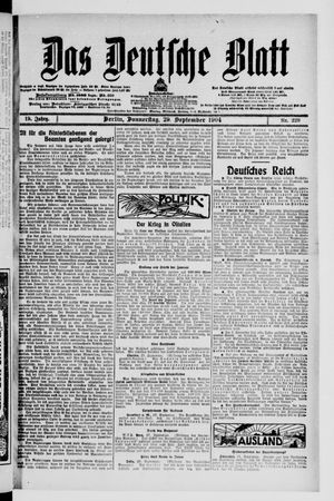 Das deutsche Blatt on Sep 29, 1904