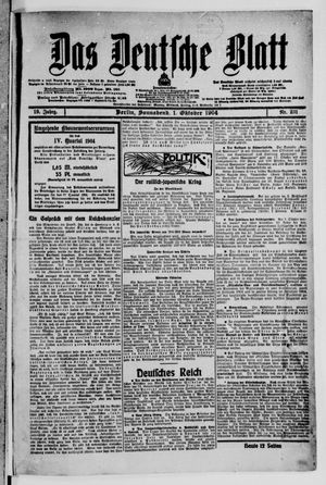 Das deutsche Blatt vom 01.10.1904