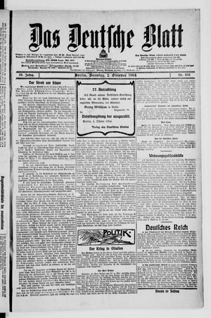 Das deutsche Blatt vom 02.10.1904