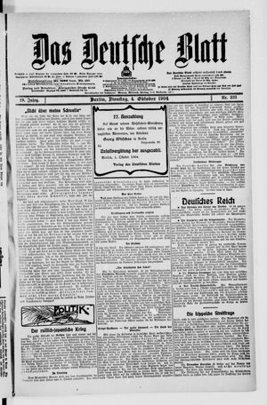 Das deutsche Blatt vom 04.10.1904