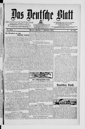 Das deutsche Blatt vom 07.10.1904