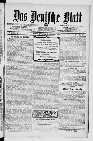 Das deutsche Blatt vom 09.10.1904