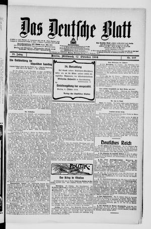 Das deutsche Blatt vom 12.10.1904