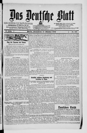 Das deutsche Blatt vom 15.10.1904
