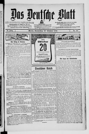 Das deutsche Blatt vom 20.10.1904
