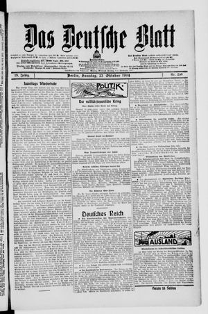Das deutsche Blatt vom 23.10.1904
