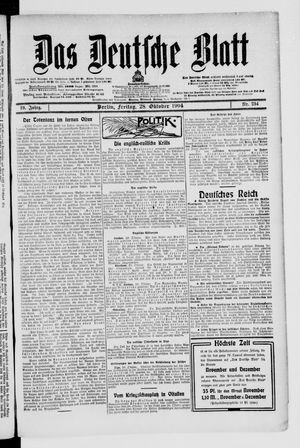 Das deutsche Blatt vom 28.10.1904